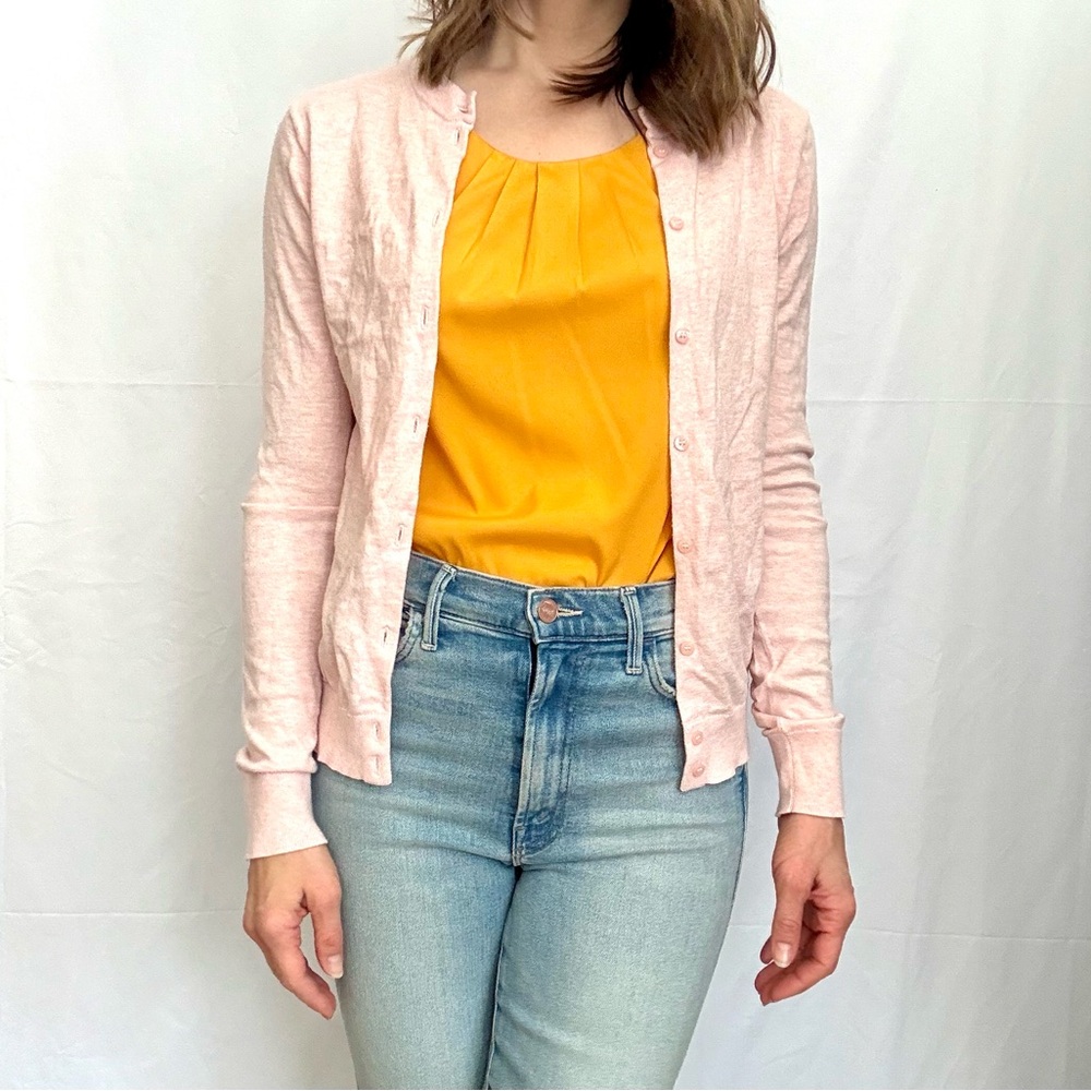 J. Crew Heather Pink Cardigan 100% cotton size XS